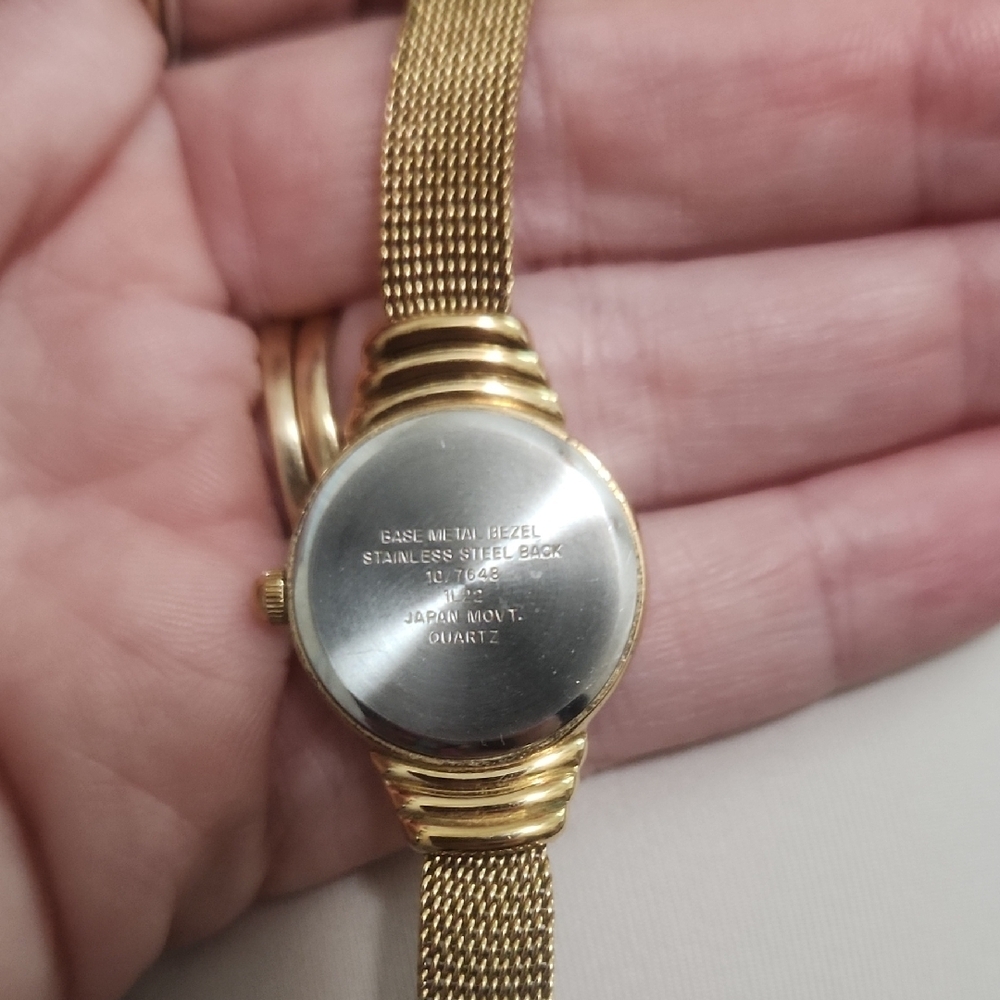 Anne Klein Gold-Tone Mesh Bracelet Watch - Picture 2 of 7